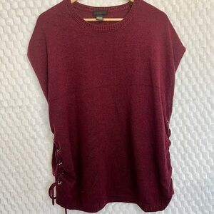 Madden Girl Maroon Vest with Lace-Up Sides One Size Fits All